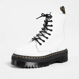 Doc Martens White Platform Lace-Up Women's Boots Dress Martens